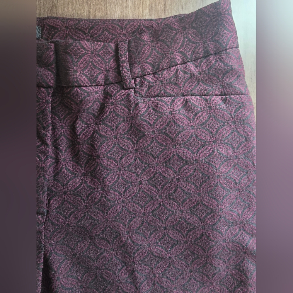 Mario Serrani Women's Dark Maroon And Black Straight Leg Pants Size 6 Work - Picture 8 of 10